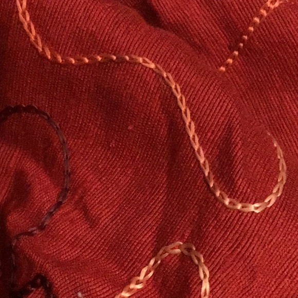 Tantrum Collections Made In India  Embroidered Beaded Red Silk Shirt Jacket 3X - Picture 7 of 11